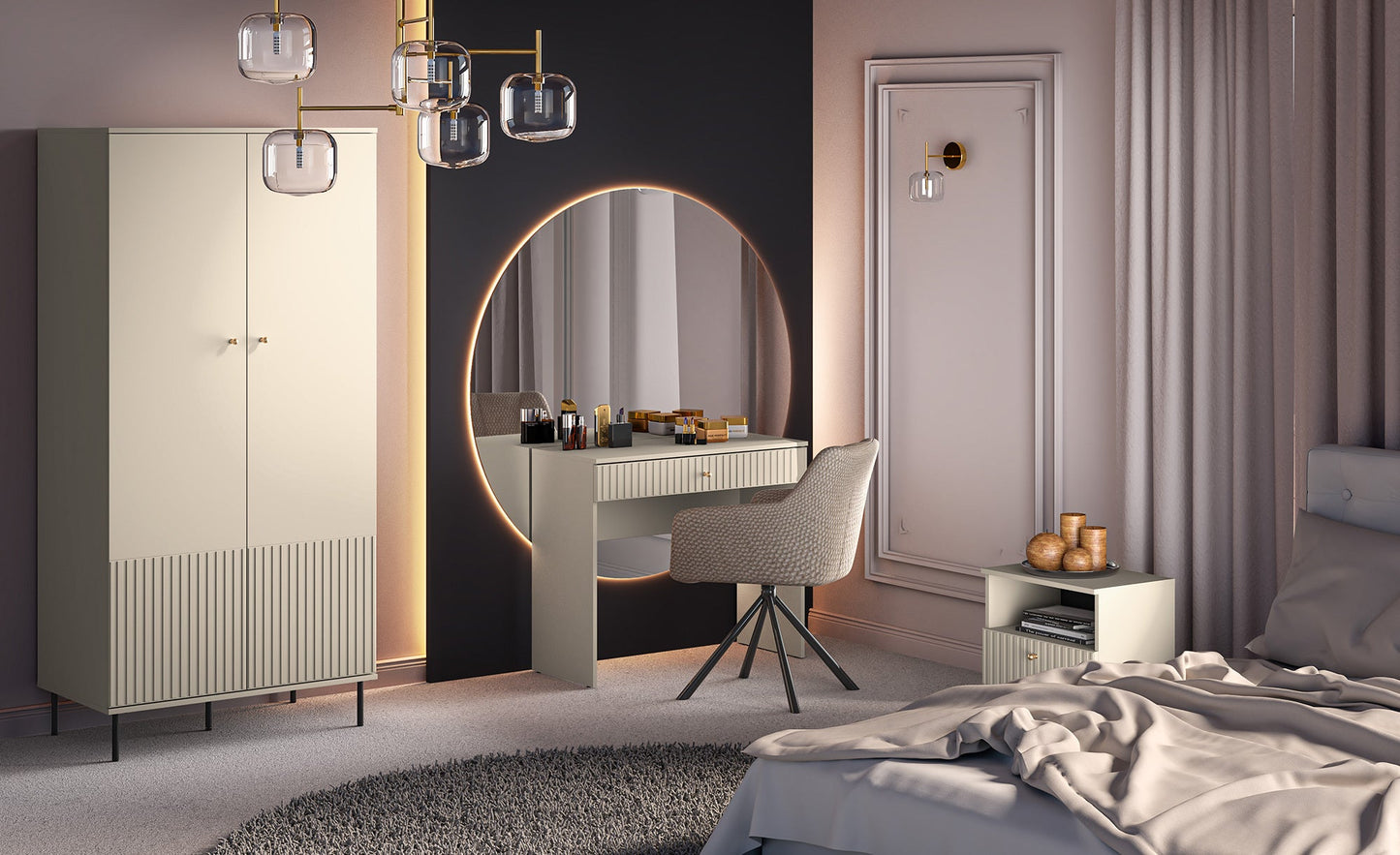 Skapīs Galeto 190/92/53 cm bēšs - N1 Home