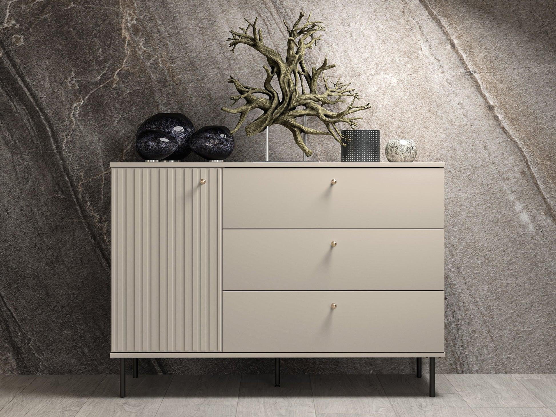 Kumode Galeto 85/120/40 cm bēšs - N1 Home