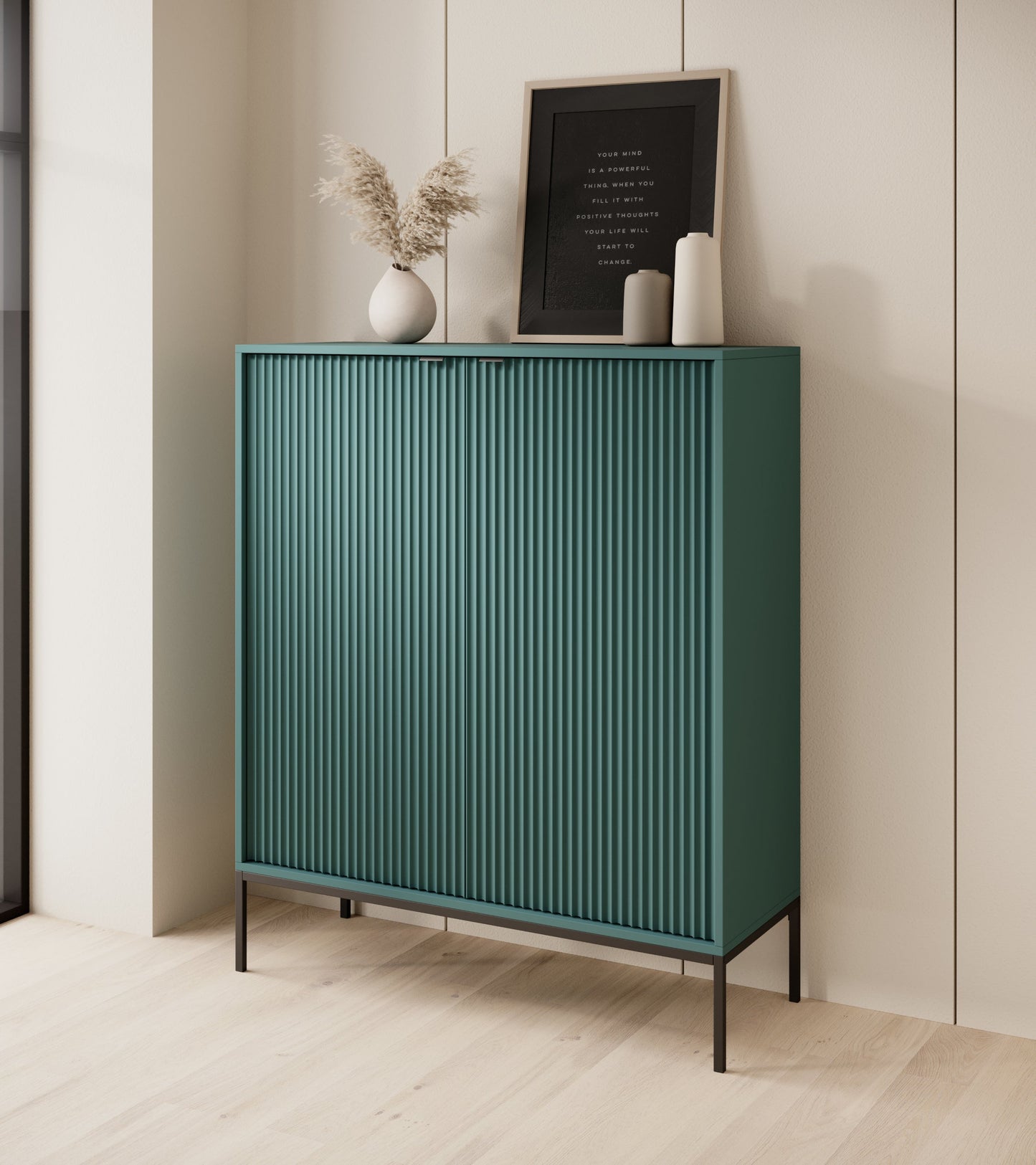 Kumode NV 104/125/39 cm olīves/melns