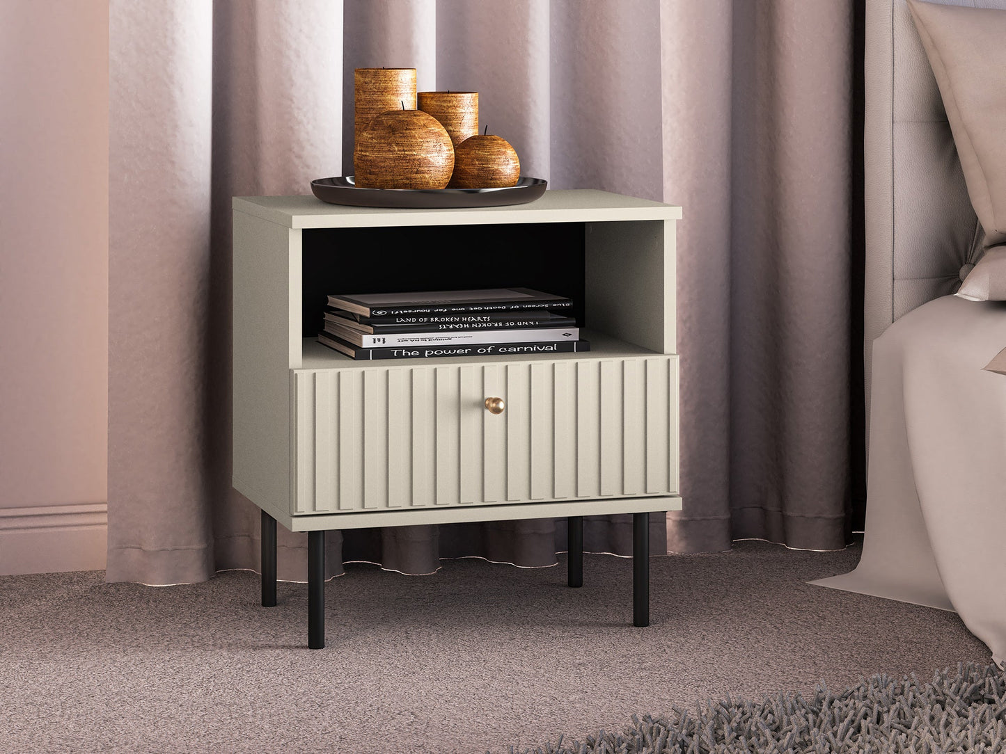 Naktsskapītis Galeto 53/50/34 bēšs - N1 Home