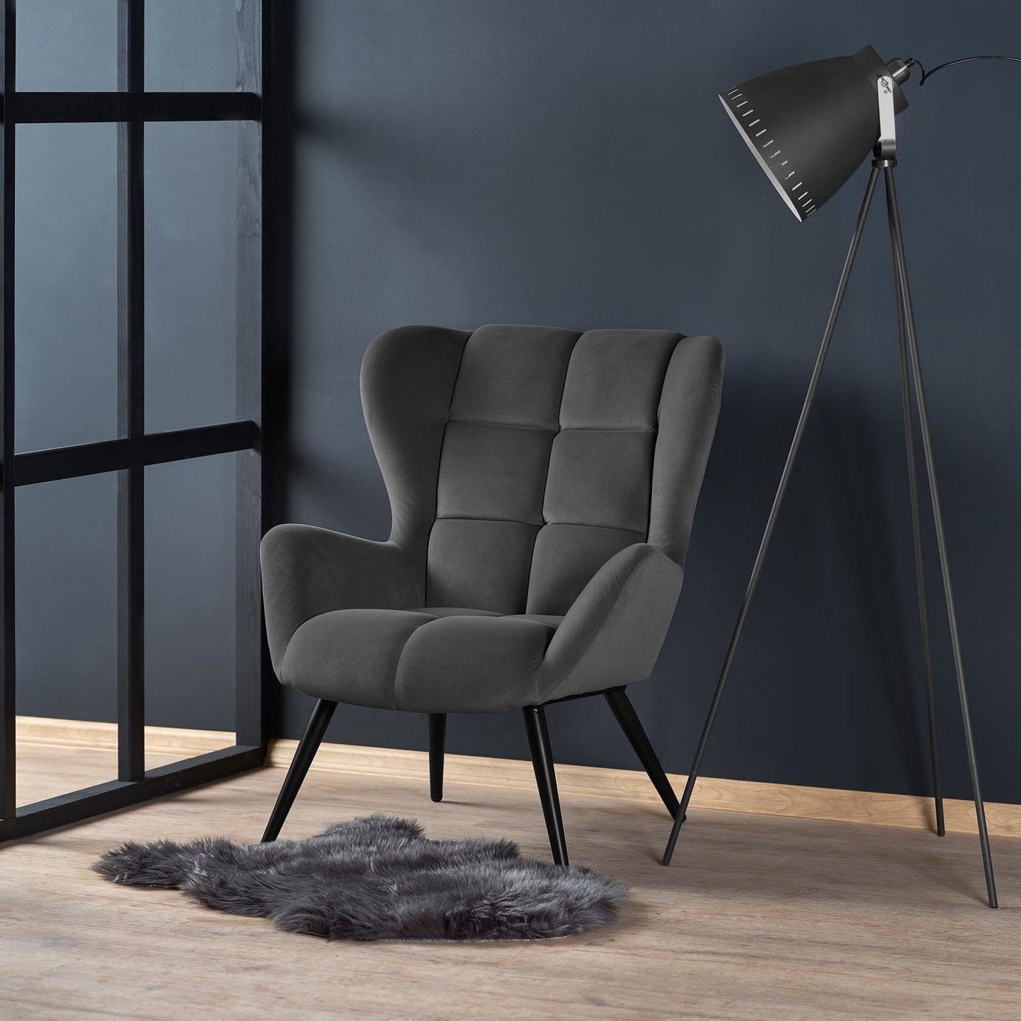 Krēsls Tyr 75/86/91/48 cm pelēks - N1 Home