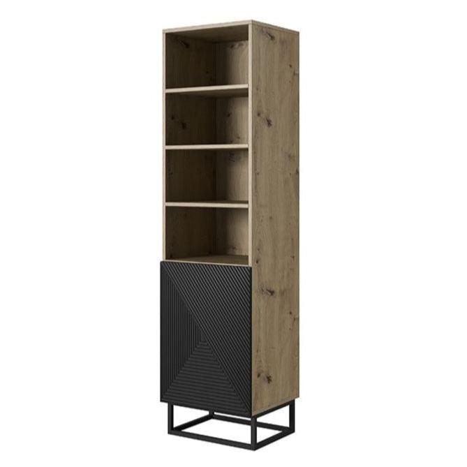 Skapis OSLO uz metāla kājām 190/43/50 dabīgs/pelēks - N1 Home