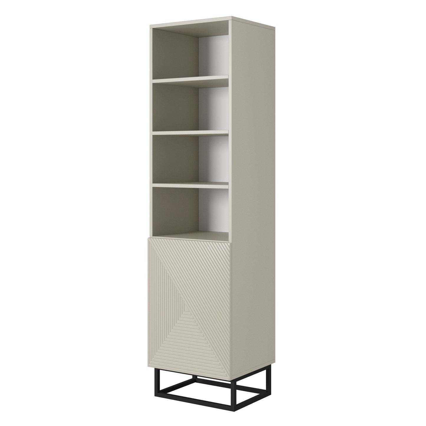 Skapis OSLO uz metāla kājām 190/43/50 cm kašmirs/melns - N1 Home