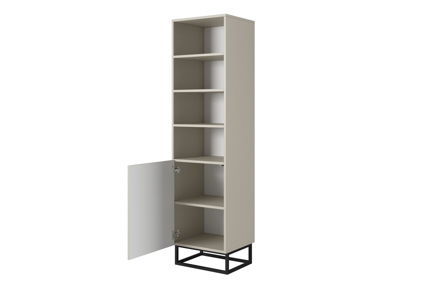 Skapis OSLO uz metāla kājām 190/43/50 cm kašmirs/melns - N1 Home