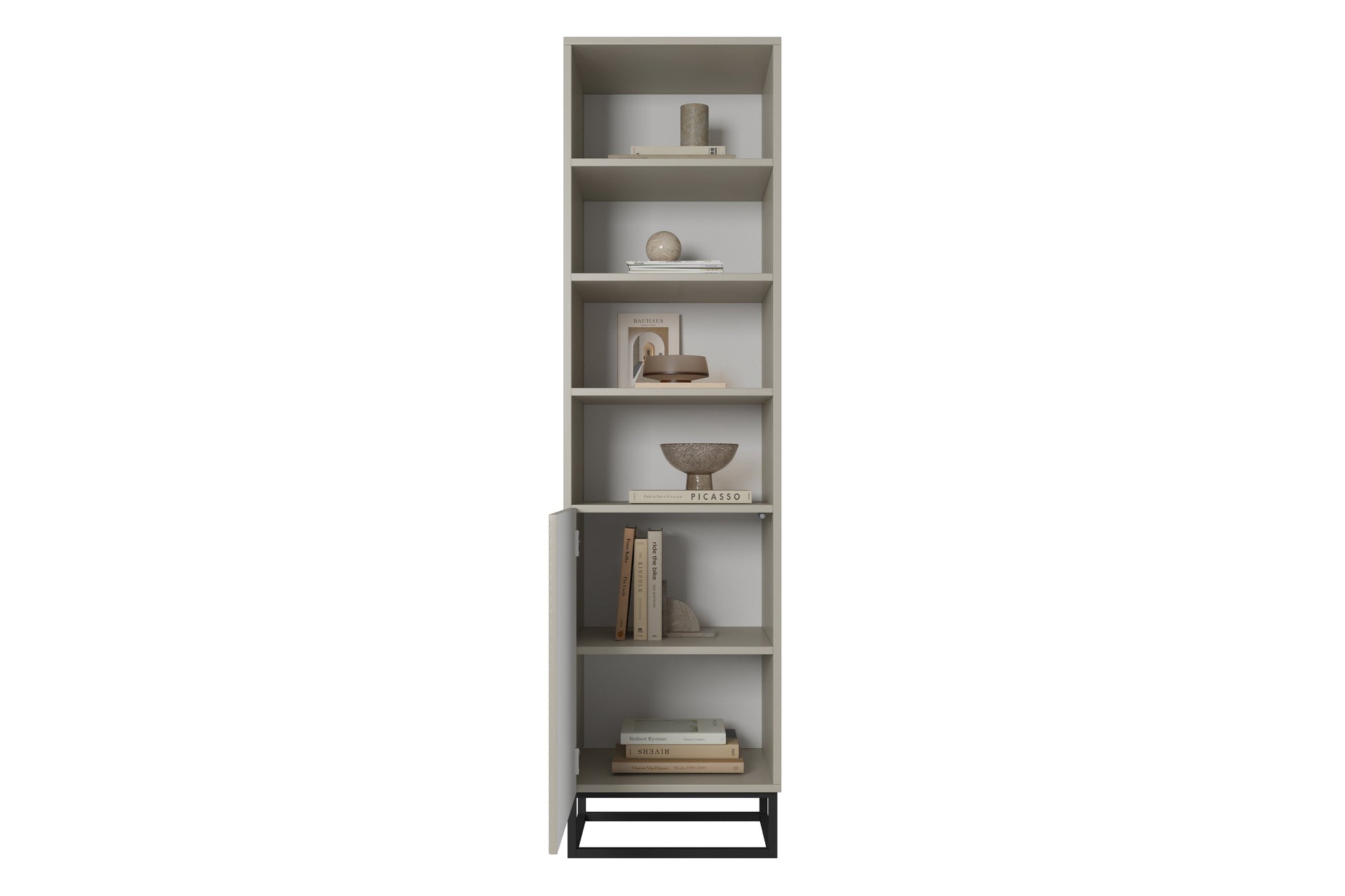 Skapis OSLO uz metāla kājām 190/43/50 cm kašmirs/melns - N1 Home