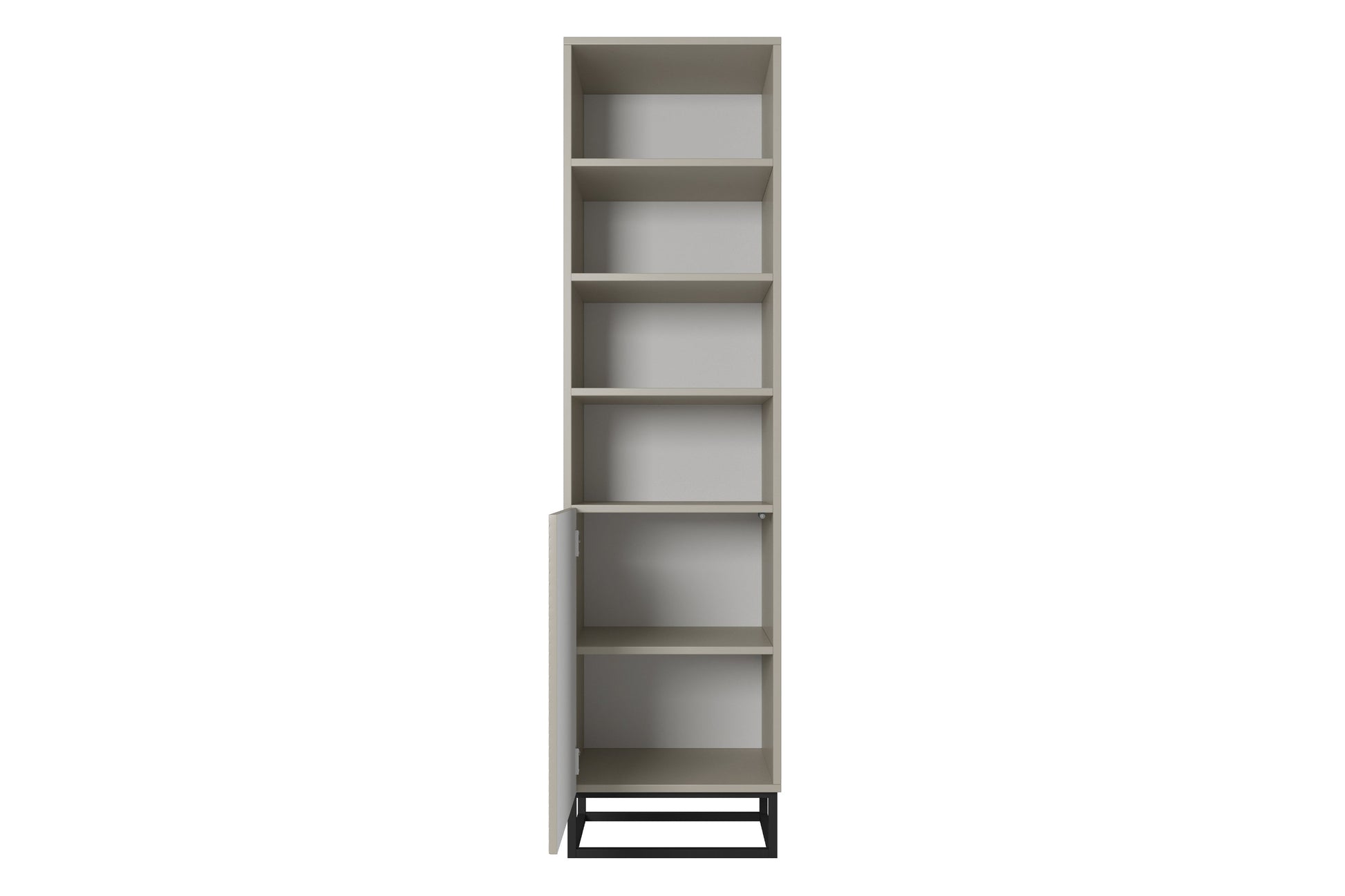 Skapis OSLO uz metāla kājām 190/43/50 cm kašmirs/melns - N1 Home