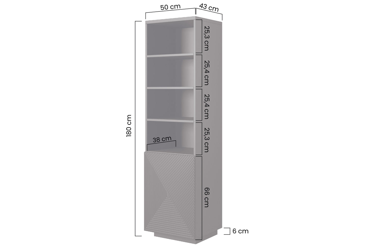 Skapis OSLO 180/43/50 cm kašmirs - N1 Home