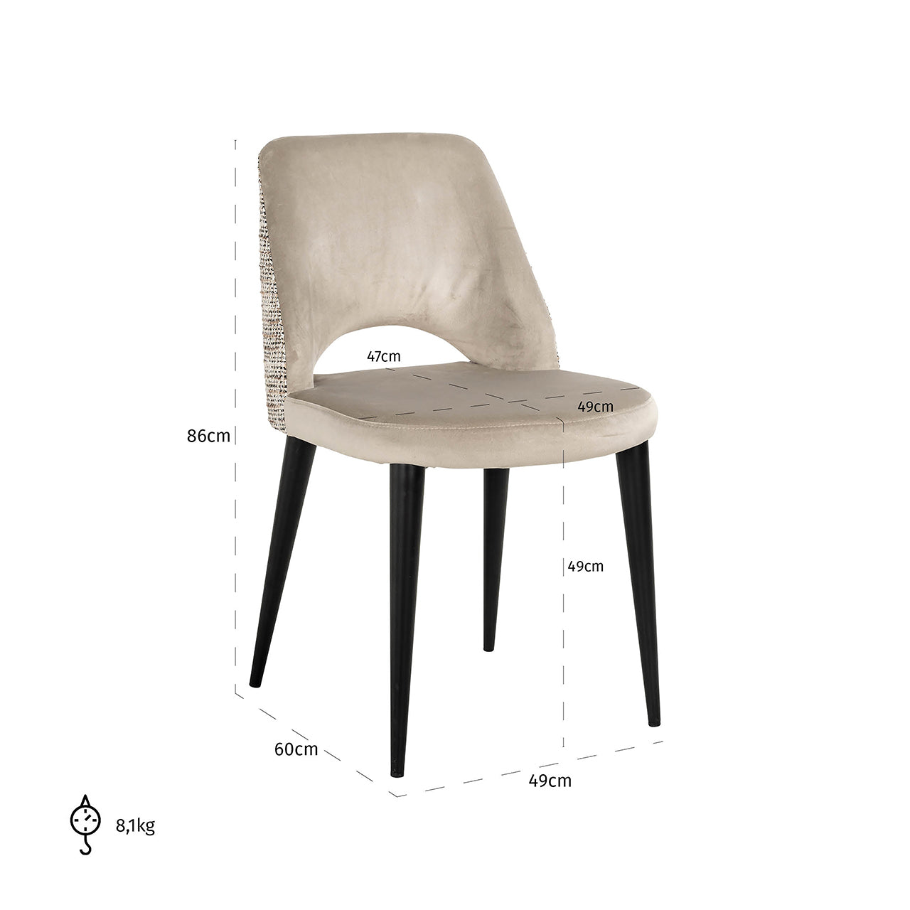 Krēsls Tabitha Richmond Interiors 85/48/62 cm Be Trendy 01 Nature - N1 Home