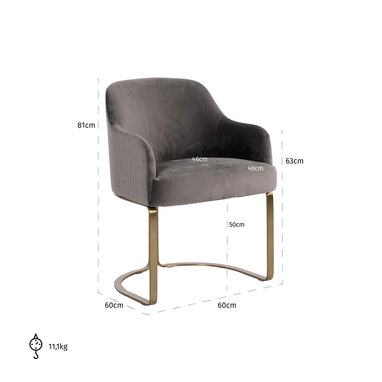 Krēsls Hadley Richmond Interiors 81/60/60 cm Quartz Stone 101 - N1 Home