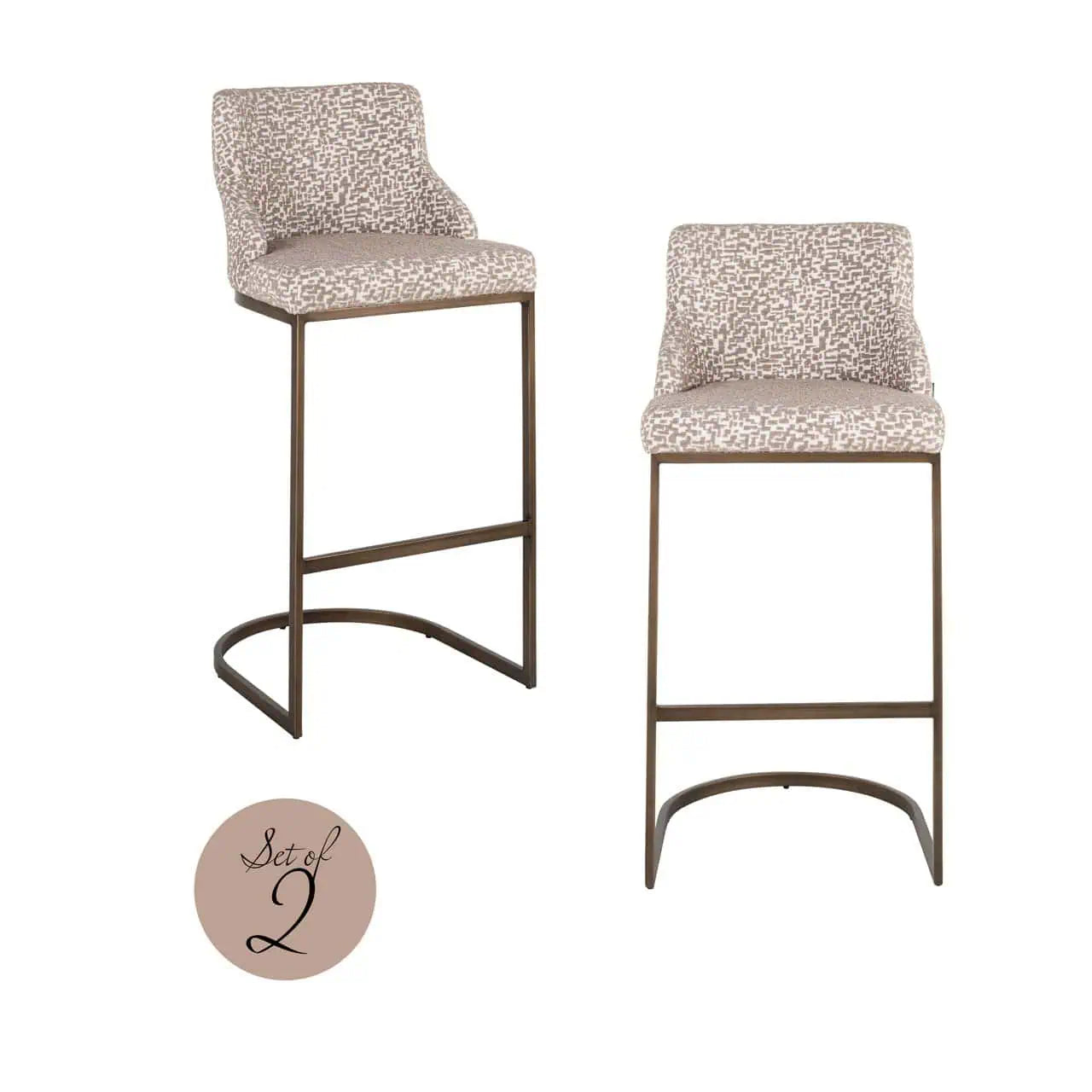 Bāra krēsls Bolton  (Set of 2) Richmond Interiors 103/48/48 cm natural geo - N1 Home