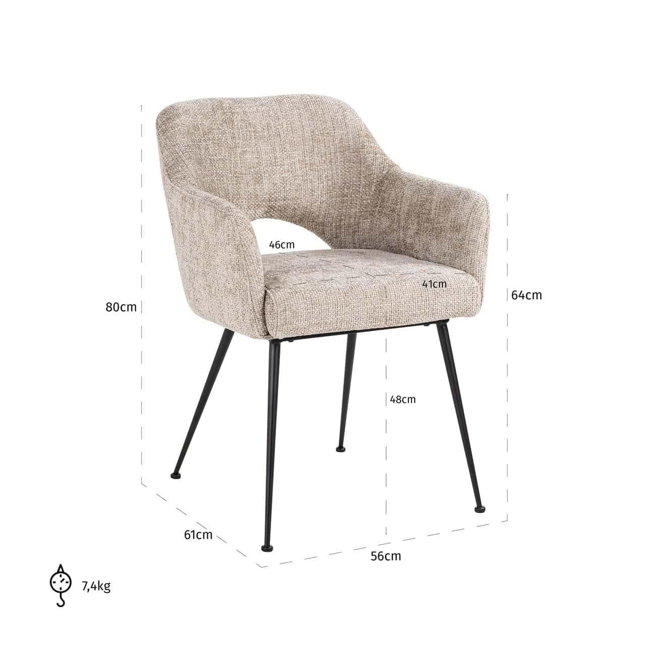 Krēsls Jenthe Richmond Interiors 56/80/61 cm renegade desert fire retardant