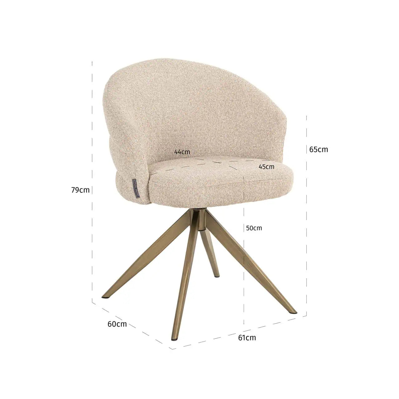 Krēsls Zendaya Richmond Interiors 79/60/61 cm biscotti - N1 Home