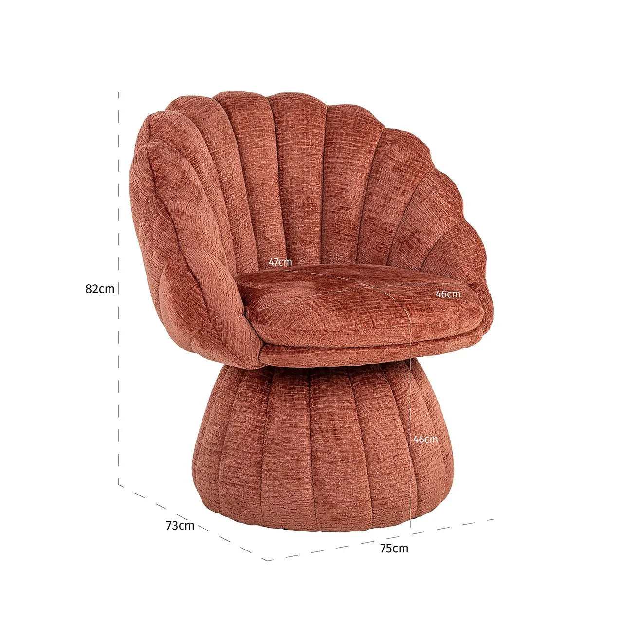 Atpūtas krēsls Blossom Richmond Interiors 82/75/73 cm Fusion 92 Blush - N1 Home