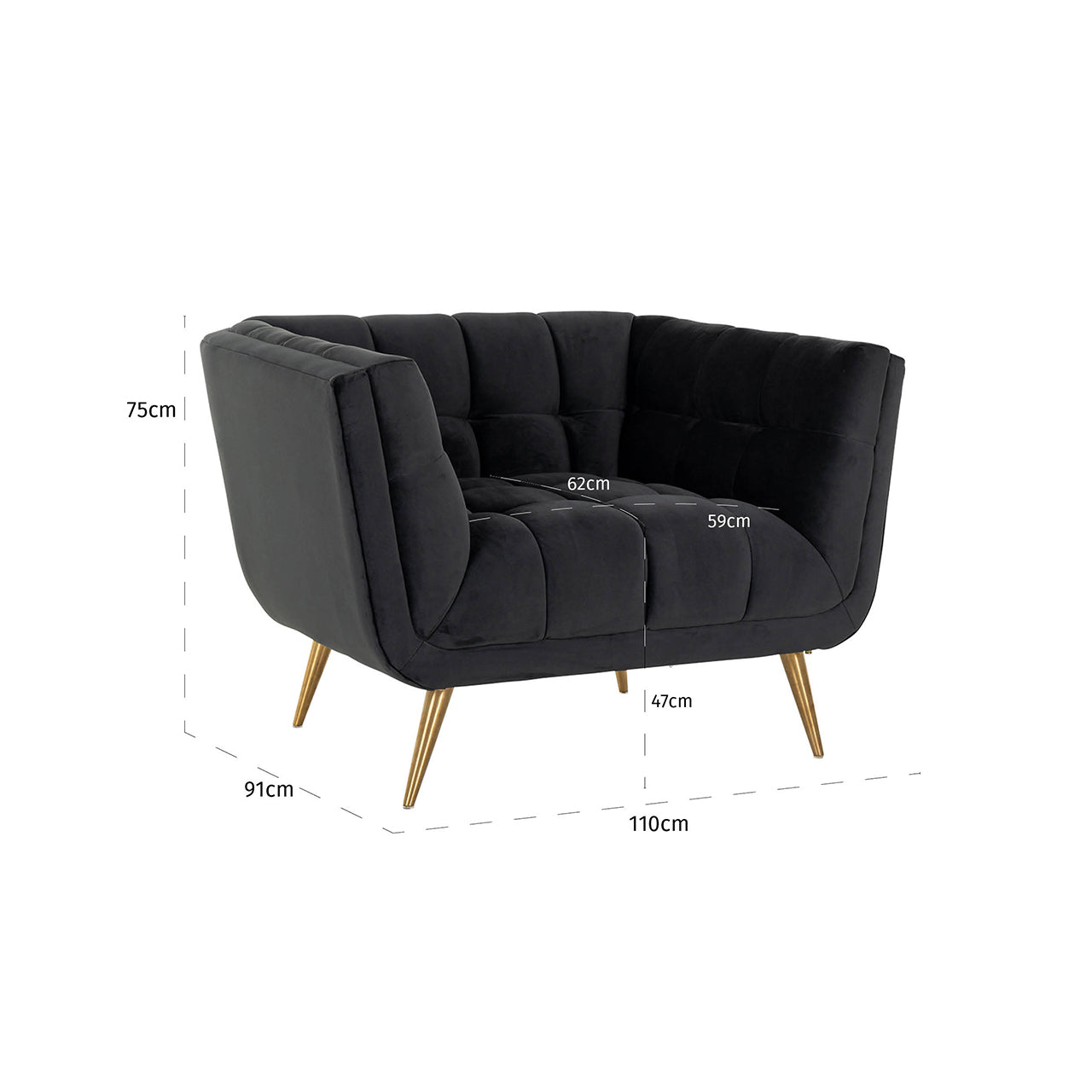 Atpūtas krēsls Huxley Richmond Interiors 75/110/01 cm Quartz Antraciet 801 - N1 Home