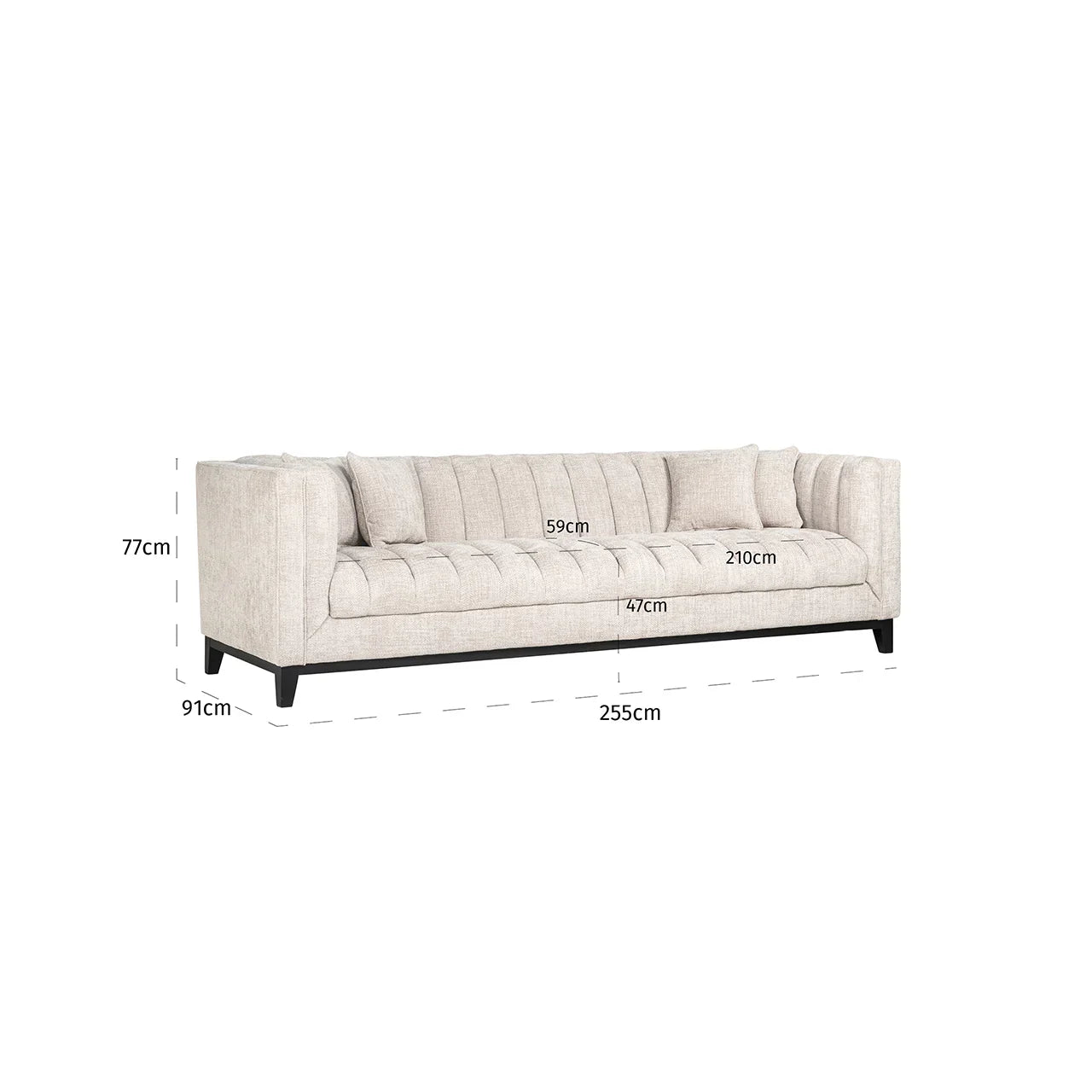 Dīvāns Beauchamp Richmond Interiors 77/255/91 cm Renegade Natural 01 - N1 Home