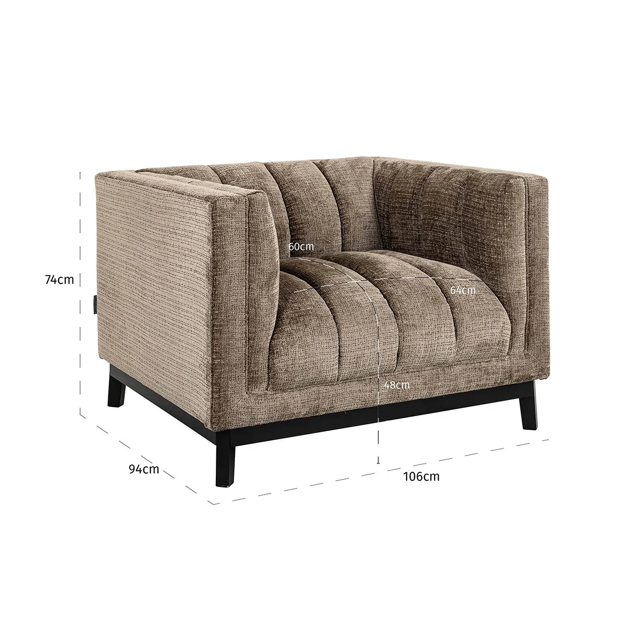 Atpūtas krēsls Beaudy Richmond Interiors 73/108/94 cm Niagara 104 Stone Chenille - N1 Home