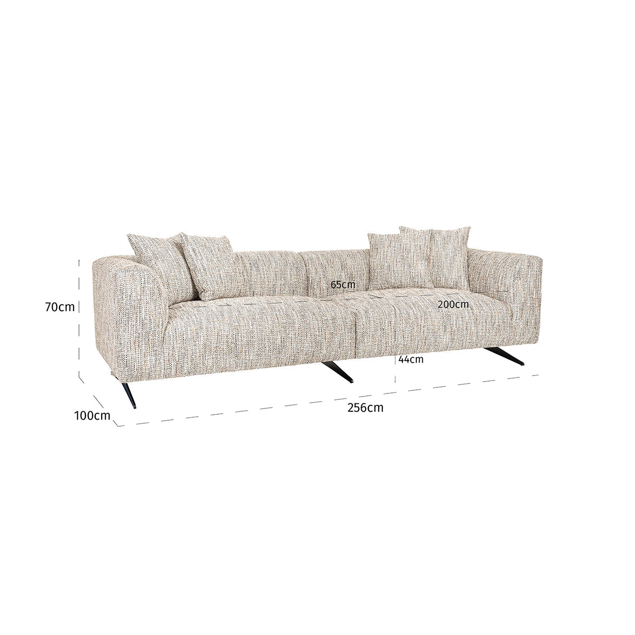 Dīvāns Hoxton Richmond Interiors 70/256/100 cm Be Trendy 01 Nature - N1 Home