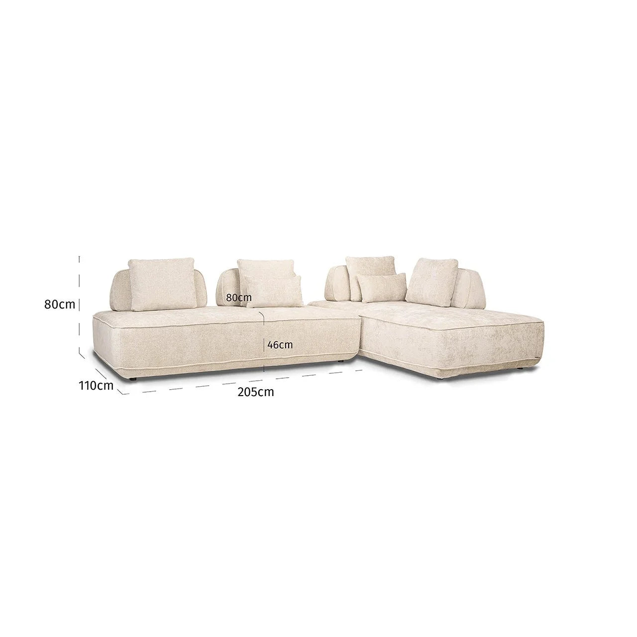 Dīvāns Tudor ar noņemamu atzveltni Richmond Interiors 80/318/205 cm Unicorn 11 cream - N1 Home
