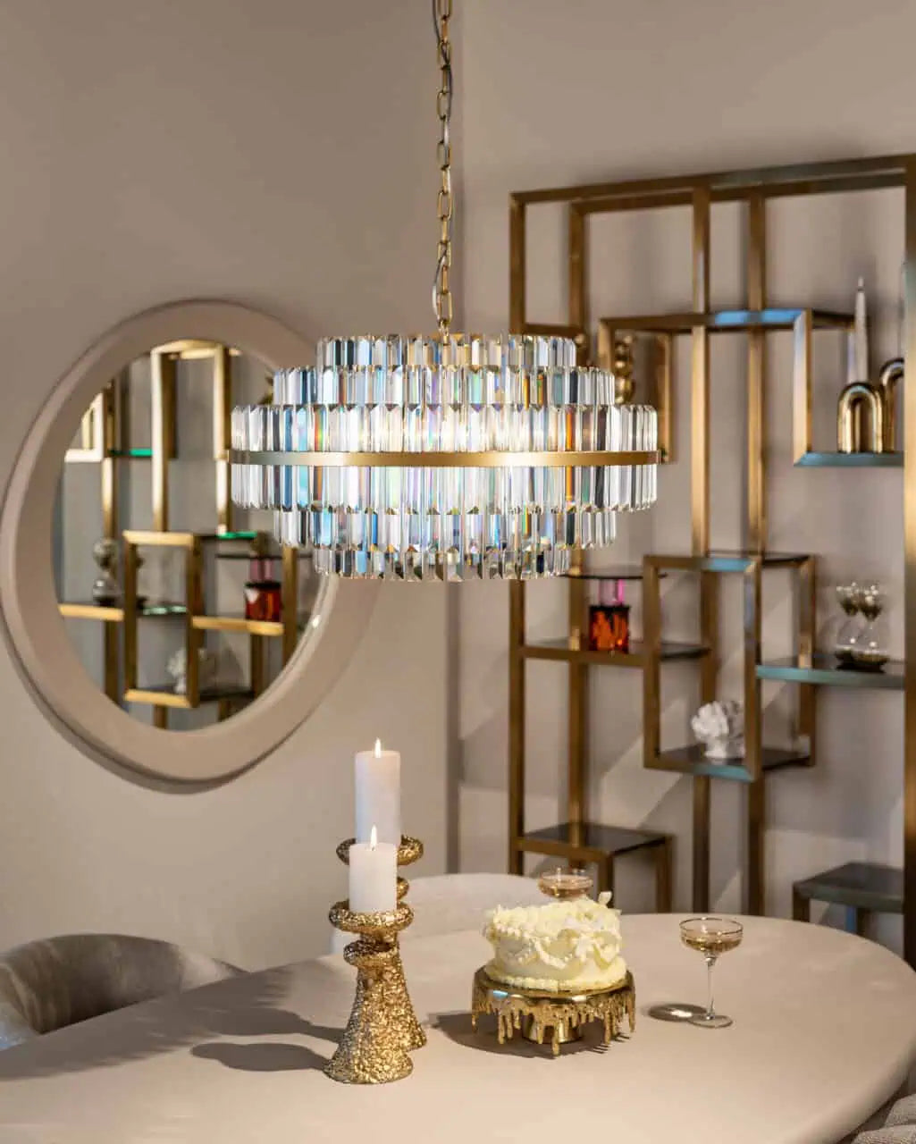 Svečturis July gold small Richmond Interiors 24,5/13/13 cm zelts - N1 Home