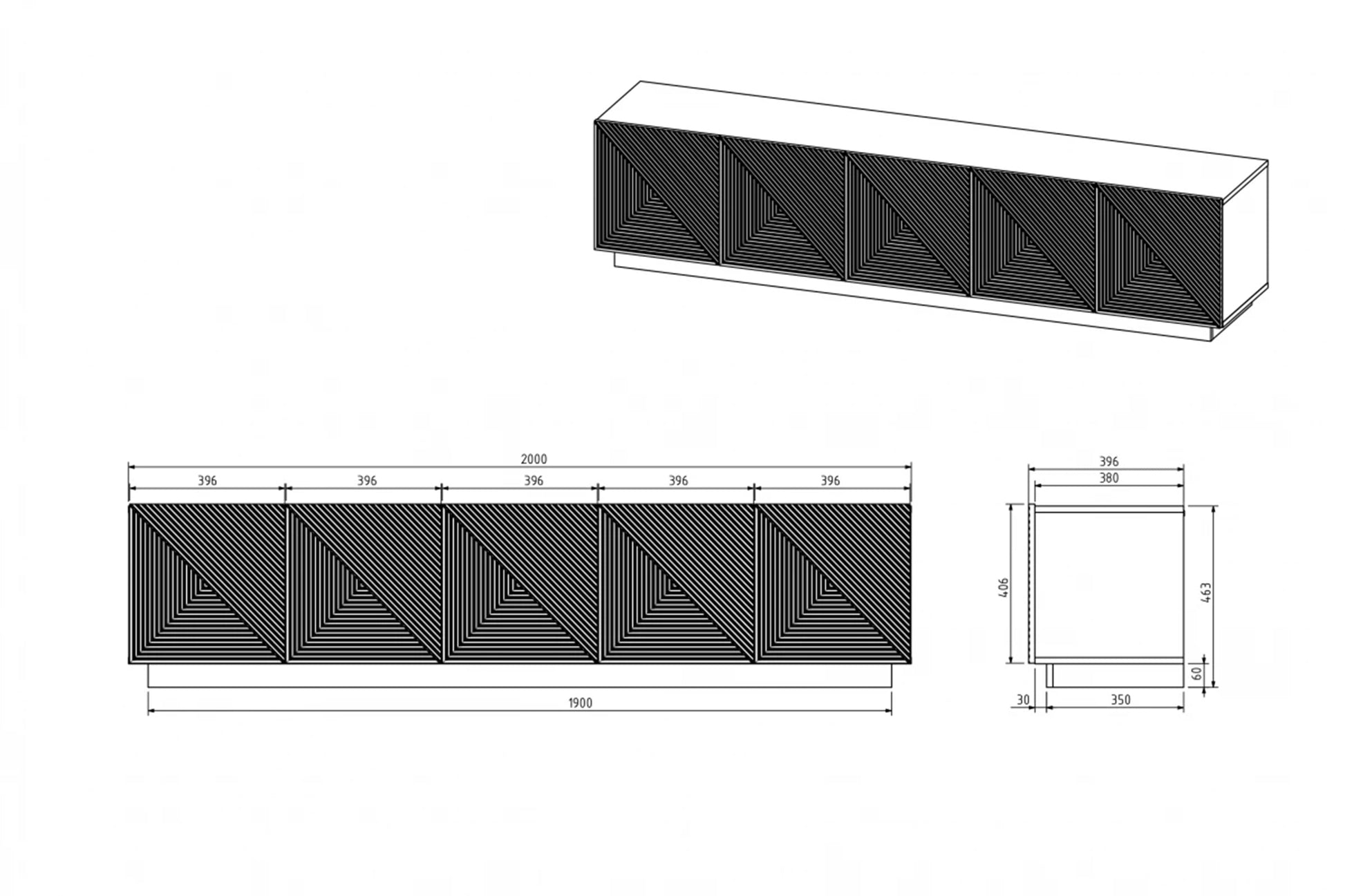 OSLO RTV kumode 200/46/40 cm kašmirs - N1 Home