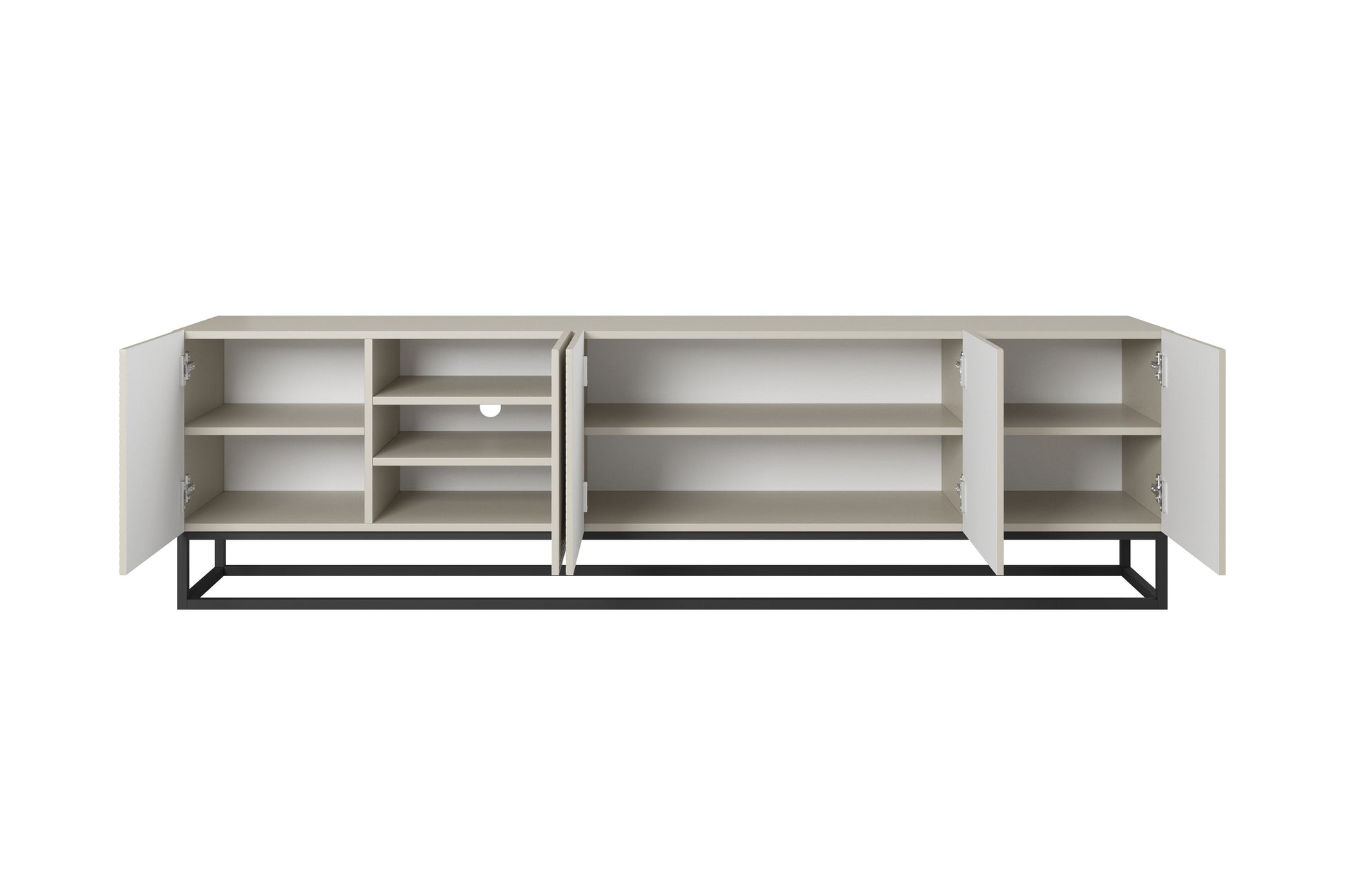 OSLO RTV kumode uz metāla kājām 200/56/40 cm kašmirs/melns - N1 Home