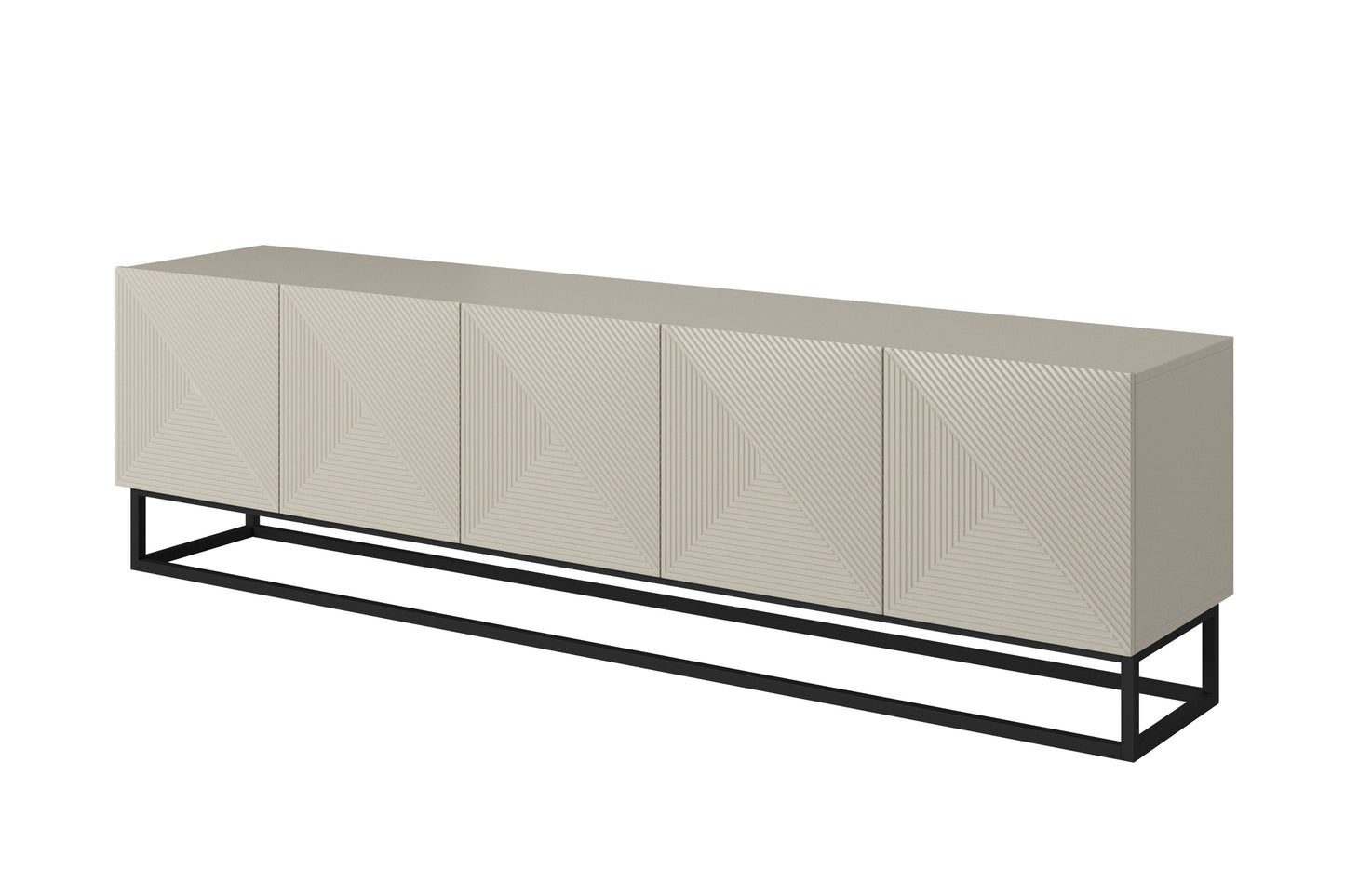 OSLO RTV kumode uz metāla kājām 200/56/40 cm kašmirs/melns - N1 Home