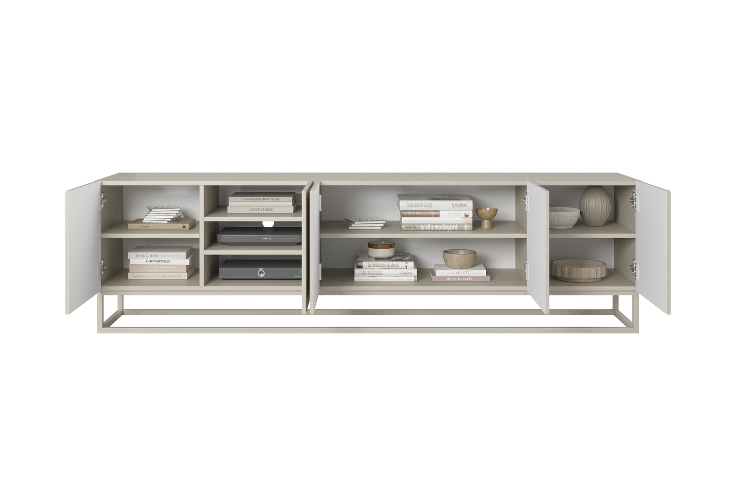 OSLO RTV kumode uz metāla kājām 200/56/40 cm kašmirs/kašmirs - N1 Home