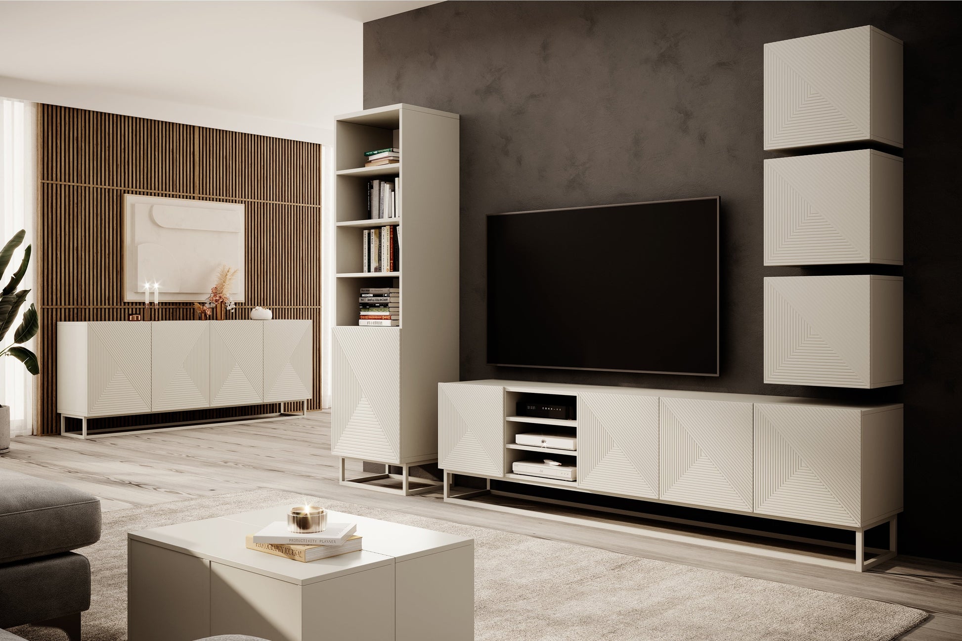 OSLO RTV kumode uz metāla kājām 200/56/40 kašmirs/kašmirs - N1 Home