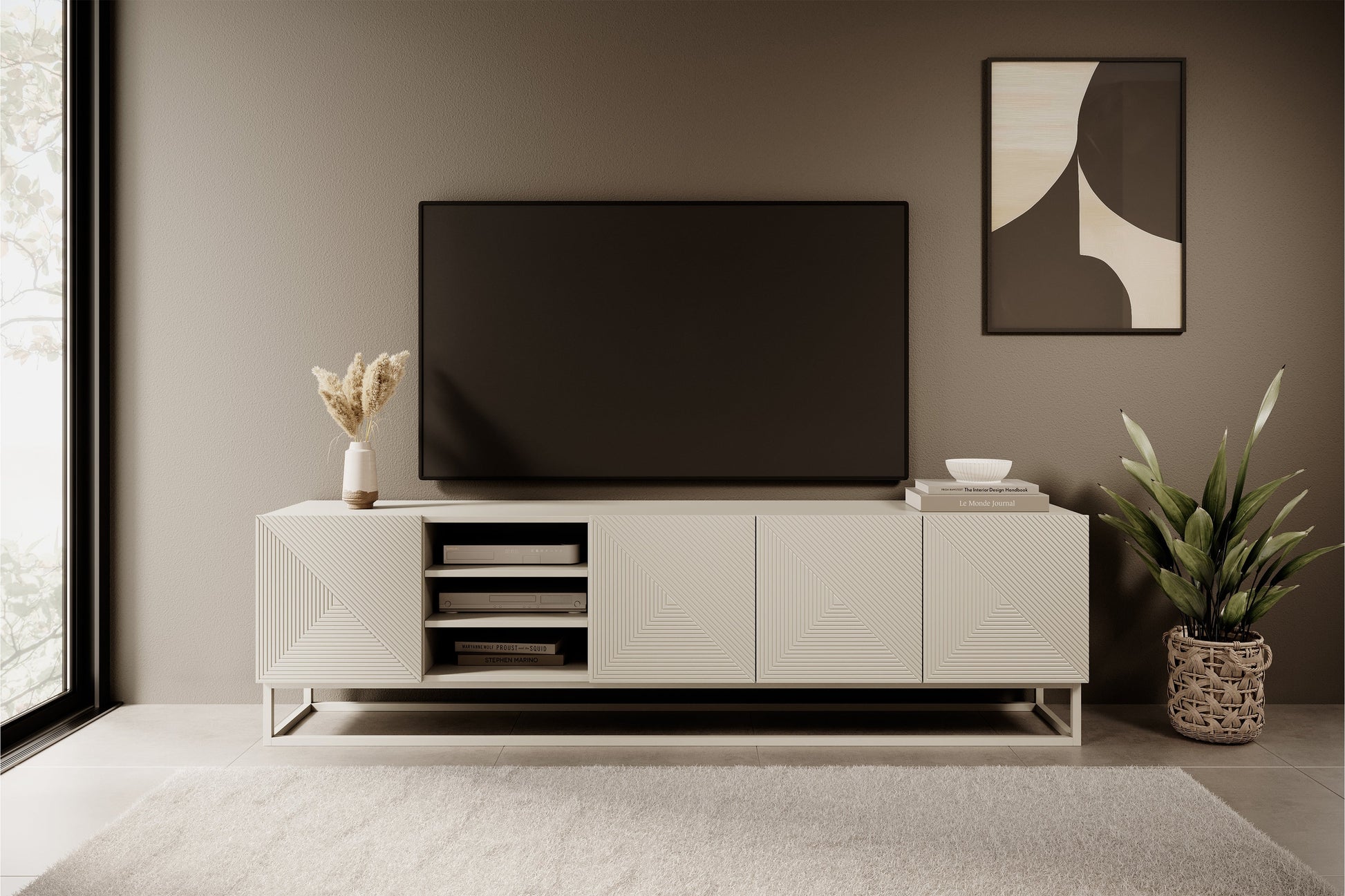 OSLO RTV kumode uz metāla kājām 200/56/40 kašmirs/kašmirs - N1 Home