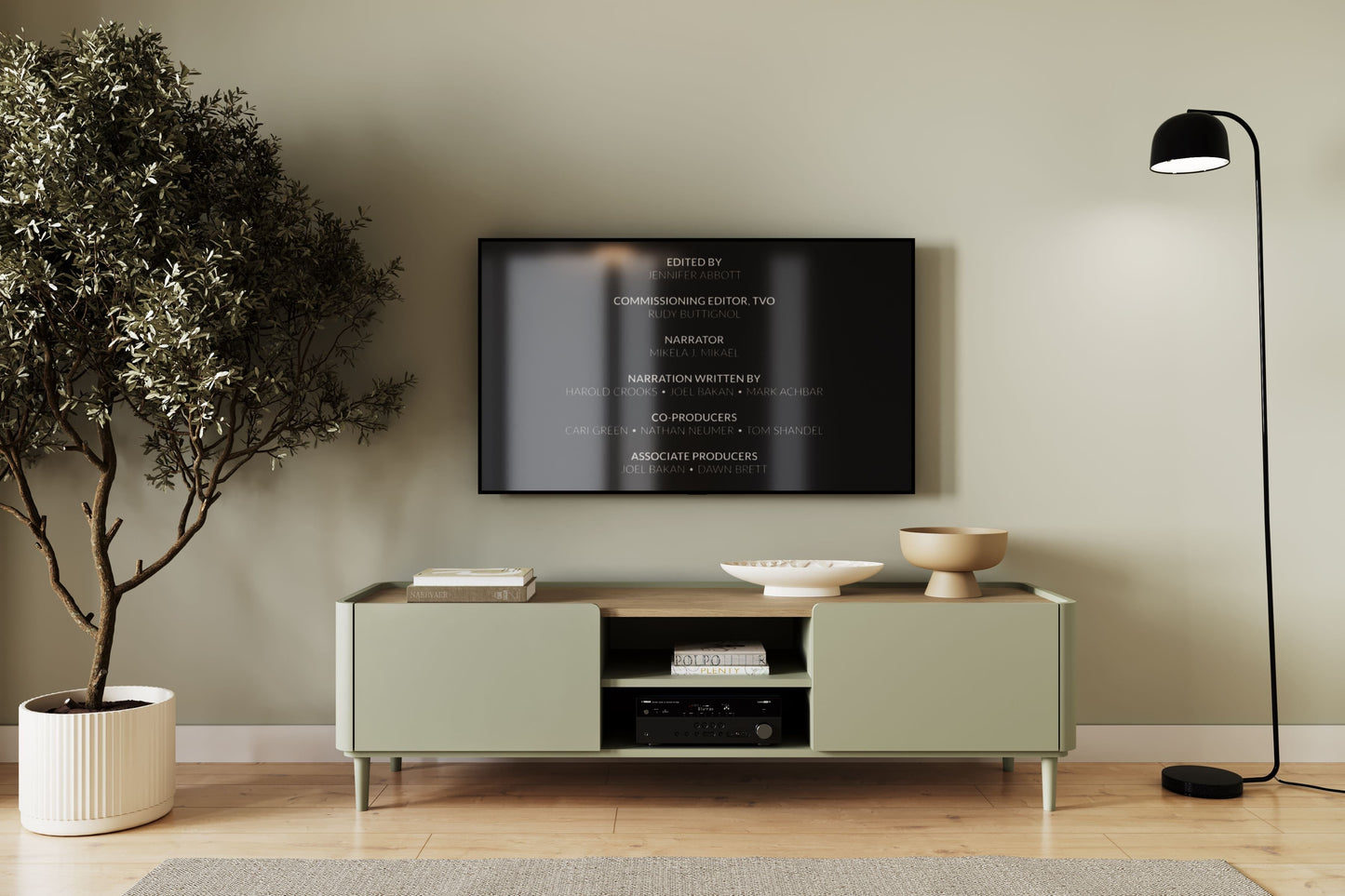 TV skapis Elva 170/48/48 cm Eikalipts / Baltijas kāpu ozols - N1 Home