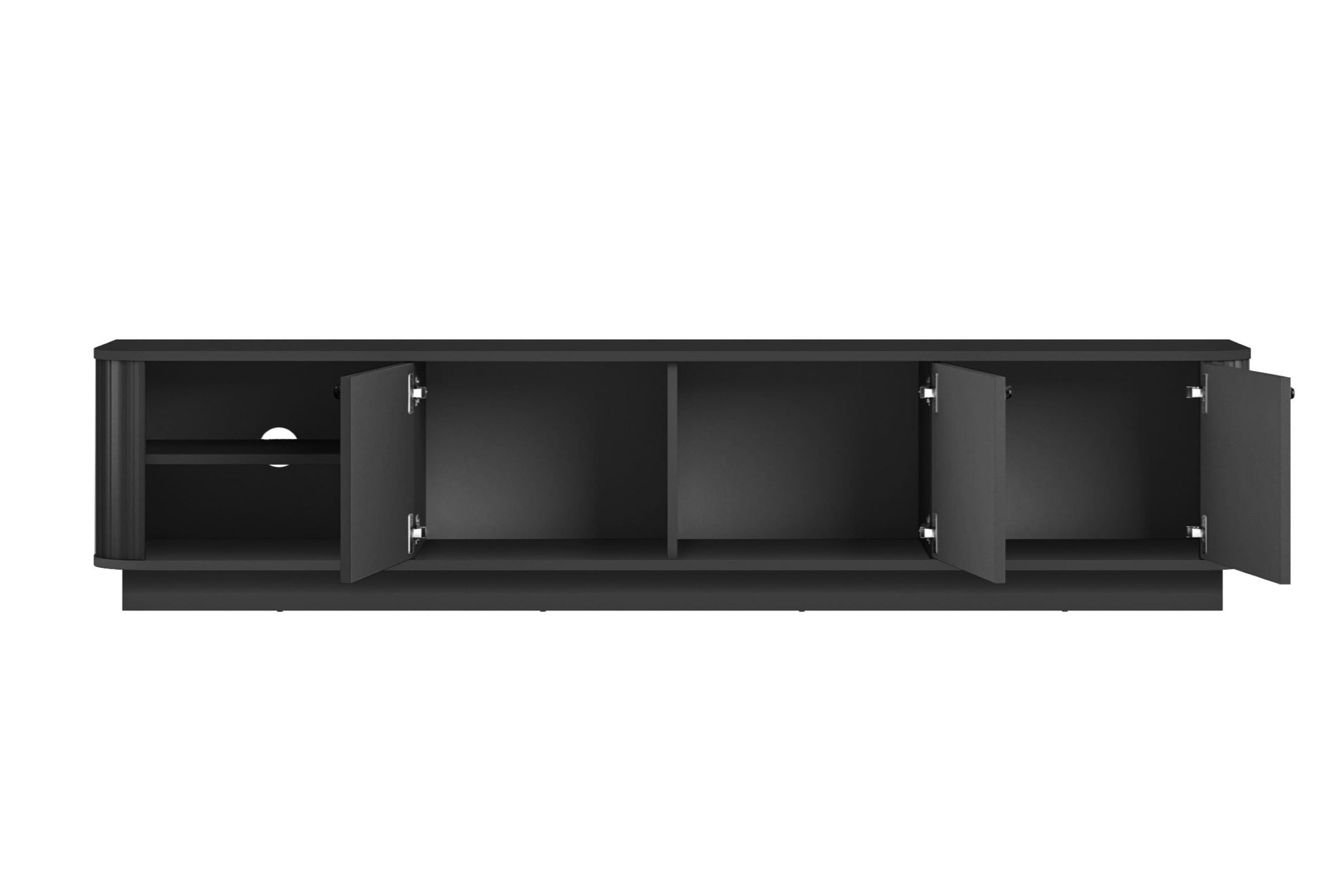 TV skapis Vespa 187/43/38 cm melns/melns - N1 Home