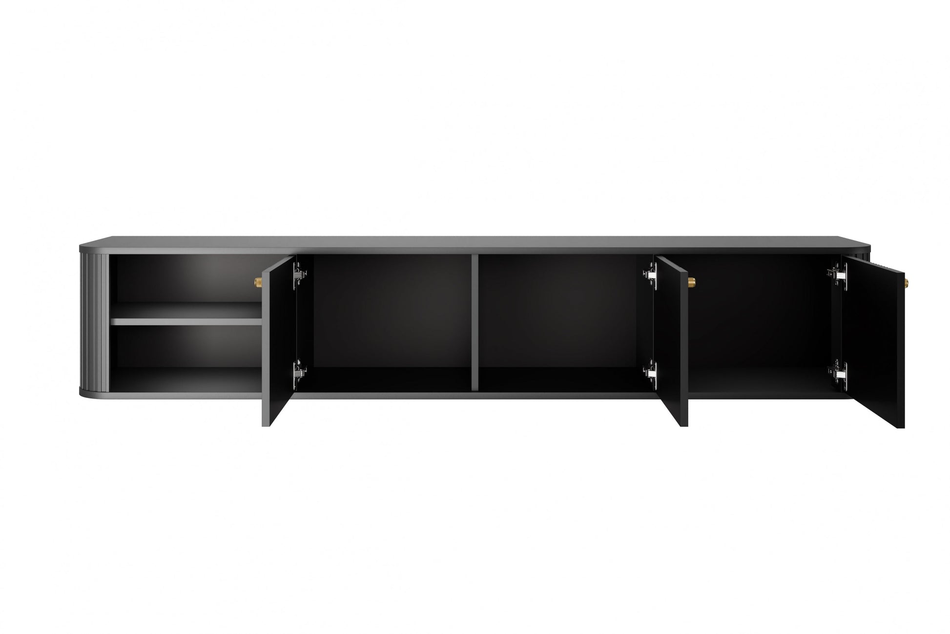TV skapis Vespa  187/36/38 cm melns/zelts - N1 Home