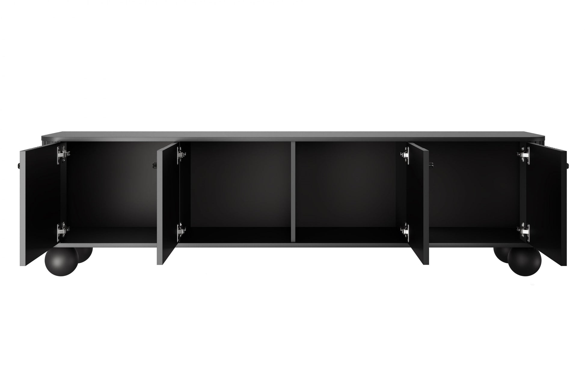TV skapis Vespa 187/48/38 cm melns/melns - N1 Home