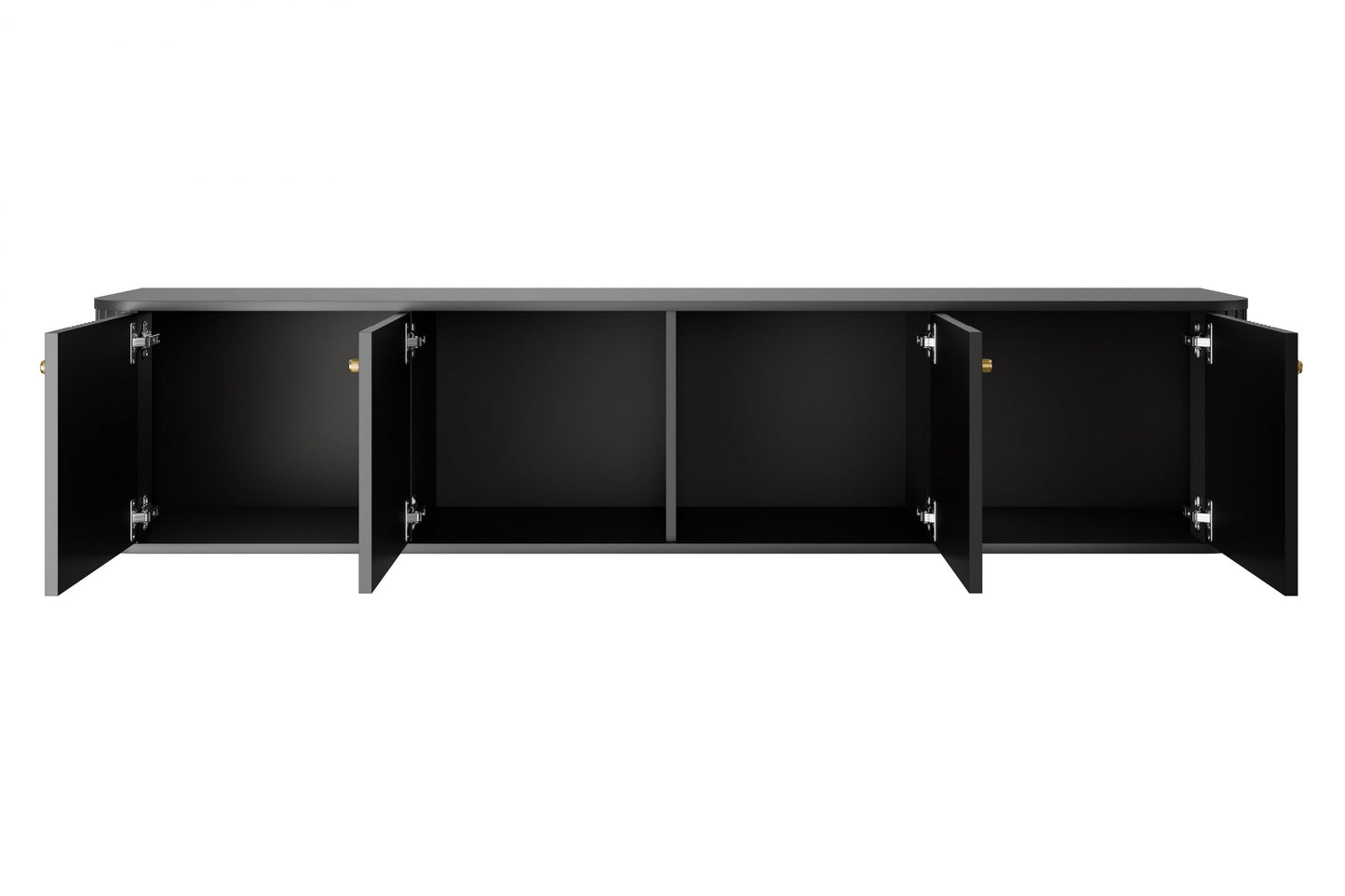 TV skapis Vespa 187/36/38 cm melns/zelts - N1 Home