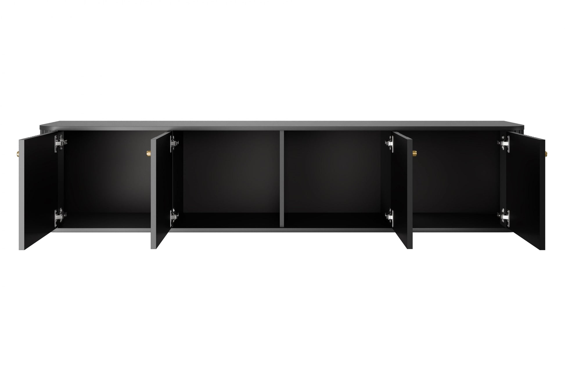 TV skapis Vespa 187/36/38 cm melns/zelts - N1 Home