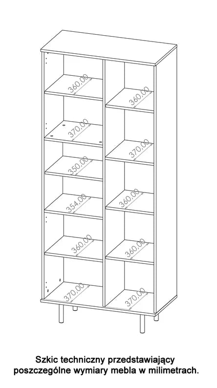 BLAZKA Slēgtais plaukts, 80 cm, ar diviem plauktiem, matēti melnas līstes - N1 Home