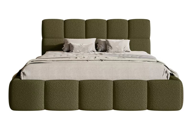 CLOD Mīkstā gulta  140/160/180/200 x 200 cm ar glabātuvi, olīvu bukle - N1 Home