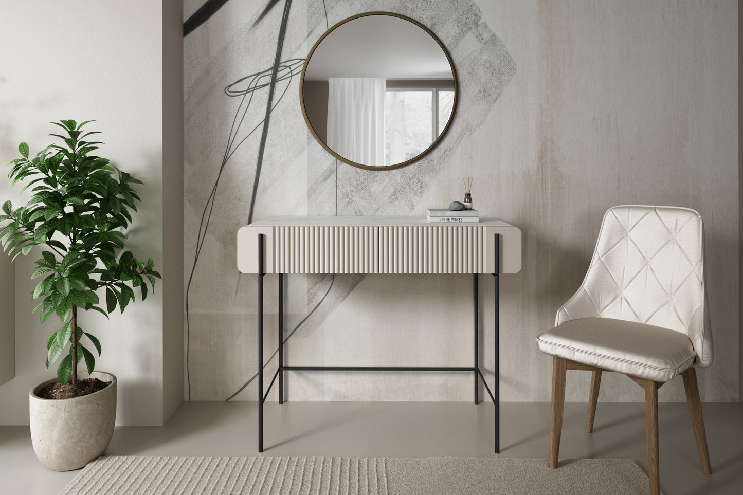 Konsole Dersi 100/85/42 cm kašmirs/melns - N1 Home
