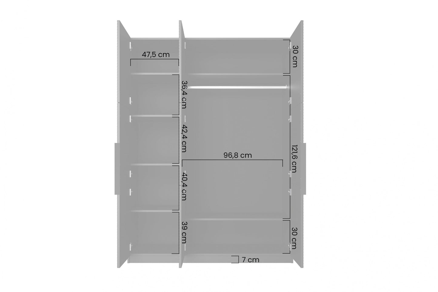Skapis Oslo 150/205/57 cm balts - N1 Home
