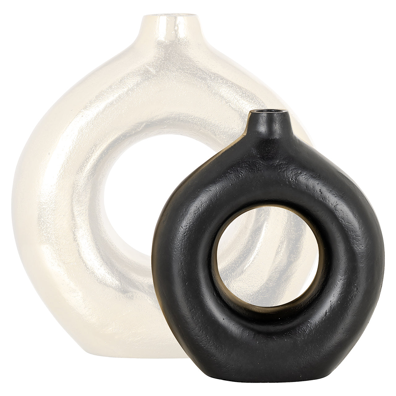 Vāze Richmond Interiors Felice 22/19/7 cm melns - N1 Home