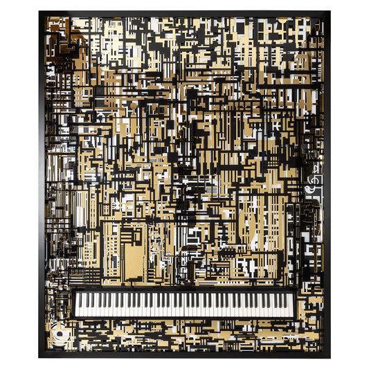 Sienas māksla Richmond Interiors Piano Wibi 188/158 cm melns/zelts - N1 Home