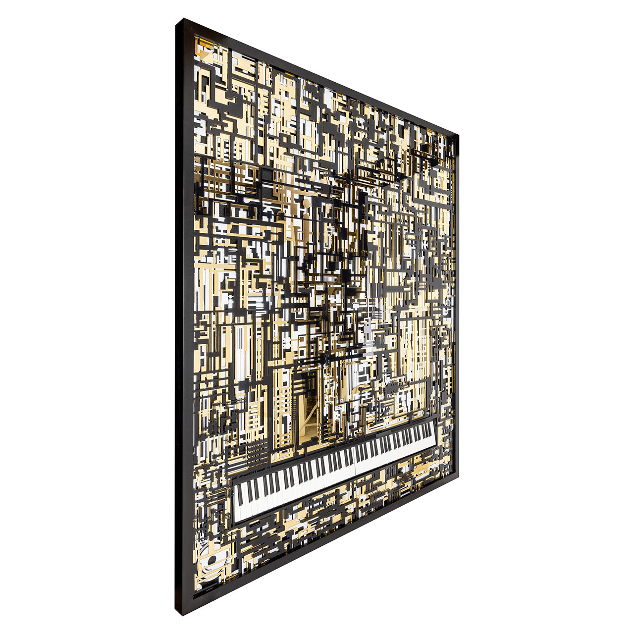 Sienas māksla Richmond Interiors Piano Wibi 188/158 cm melns/zelts - N1 Home