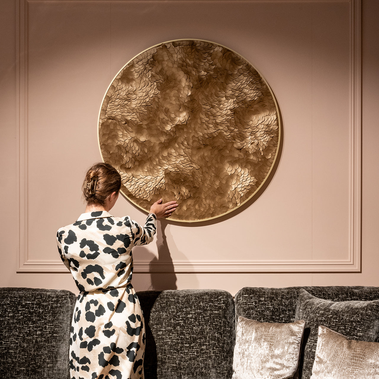 Sienas māksla Richmond Interiors Bloom 110/110 cm zelts - N1 Home