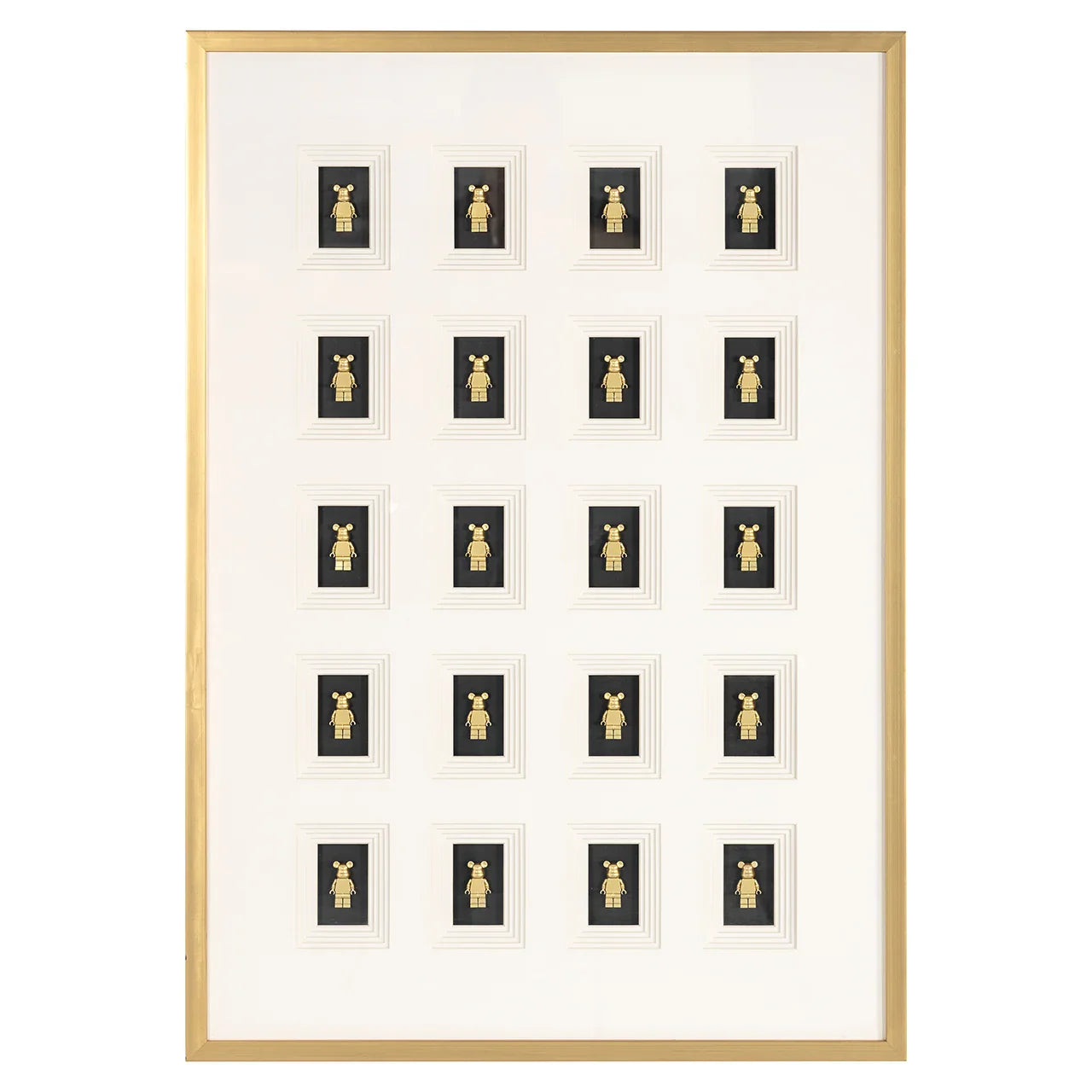 Sienas māksla Richmond Interiors  Bear block 3D 100/70 cm melns/zelts - N1 Home
