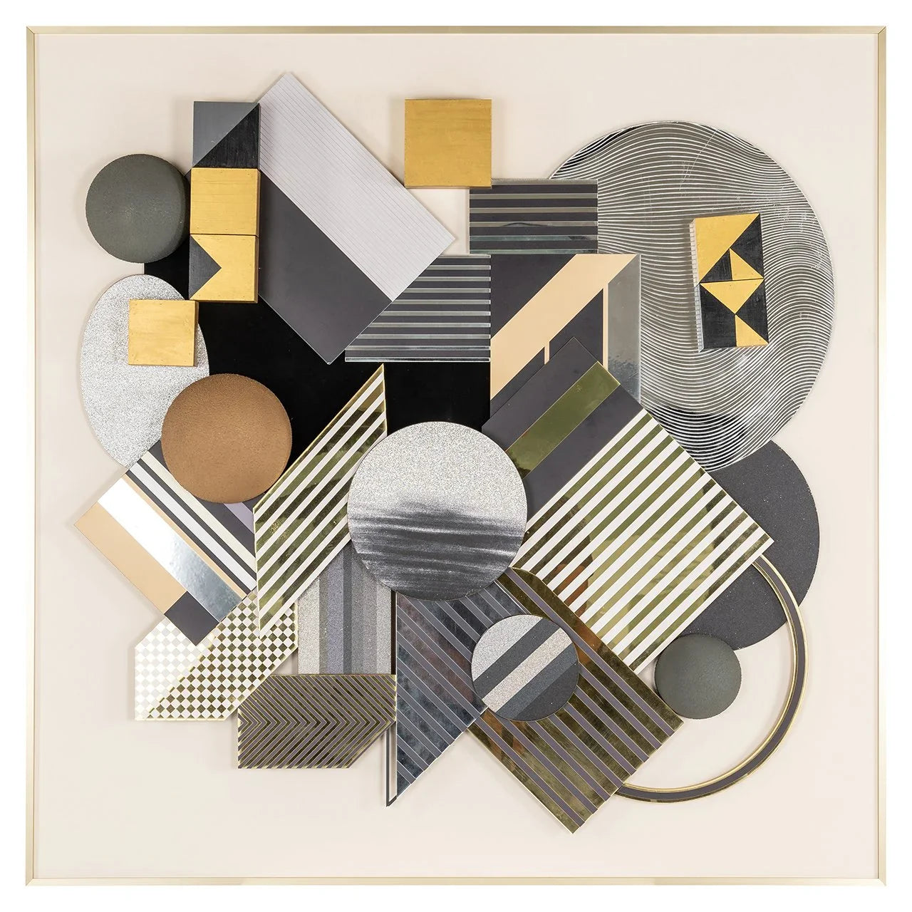 Sienas māksla Richmond Interiors 3D block 120/120 cm melns/zelts - N1 Home