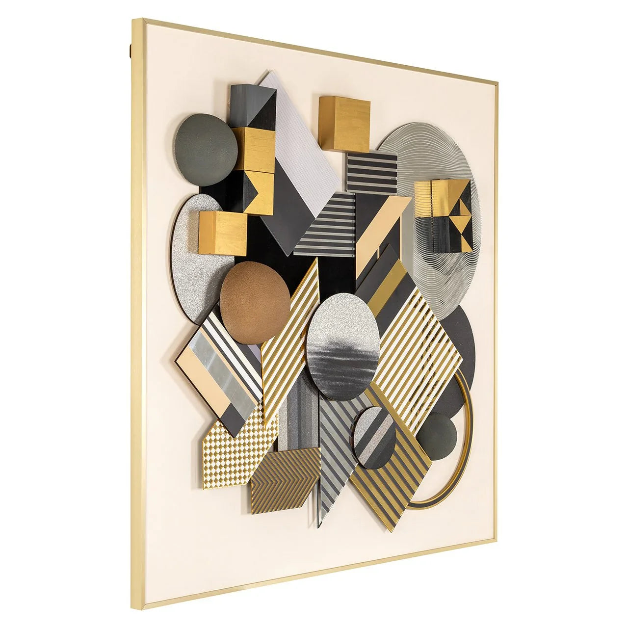 Sienas māksla Richmond Interiors 3D block 120/120 cm melns/zelts - N1 Home