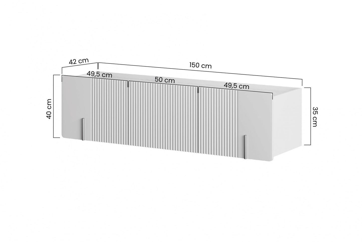 RTV skapis Dersi 150/40/42 cm kamirs/melns - N1 Home