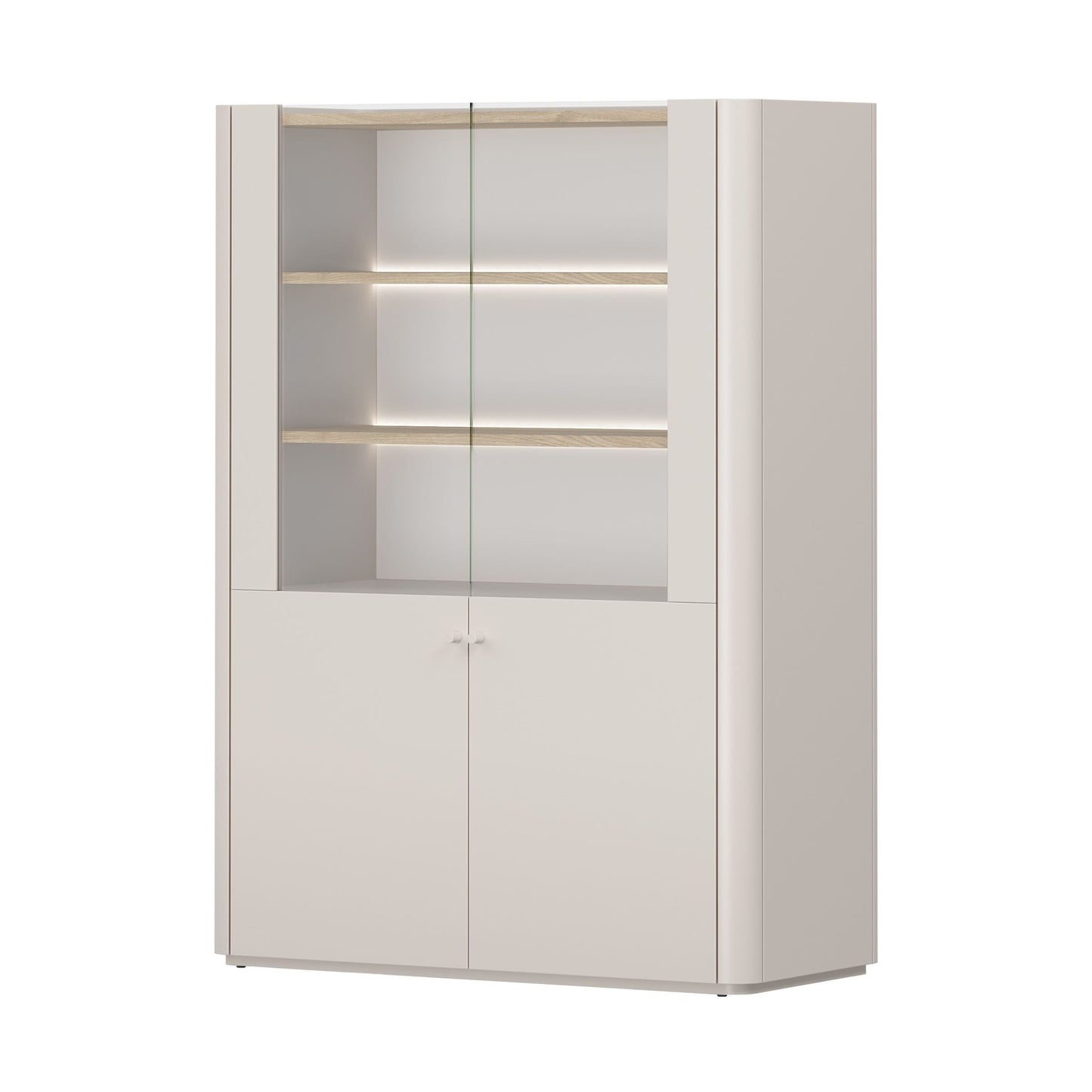 Vitrīna Elva 100/137,5/48 cm Kašmirs / Eļļots ozols - N1 Home