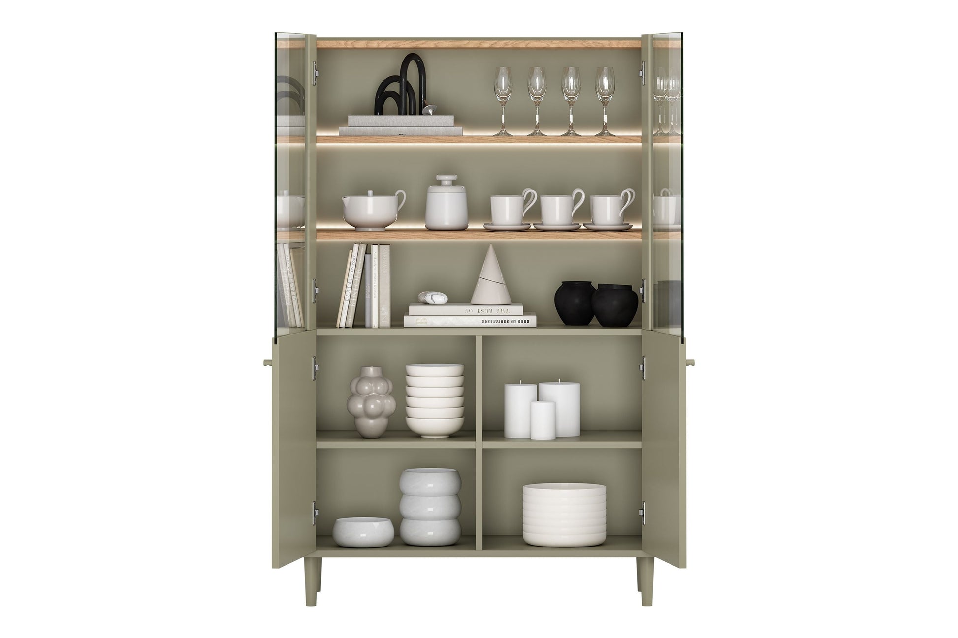 Vitrīna Elva 100/150/48 cm Eikalipts / Baltijas kāpu ozols - N1 Home