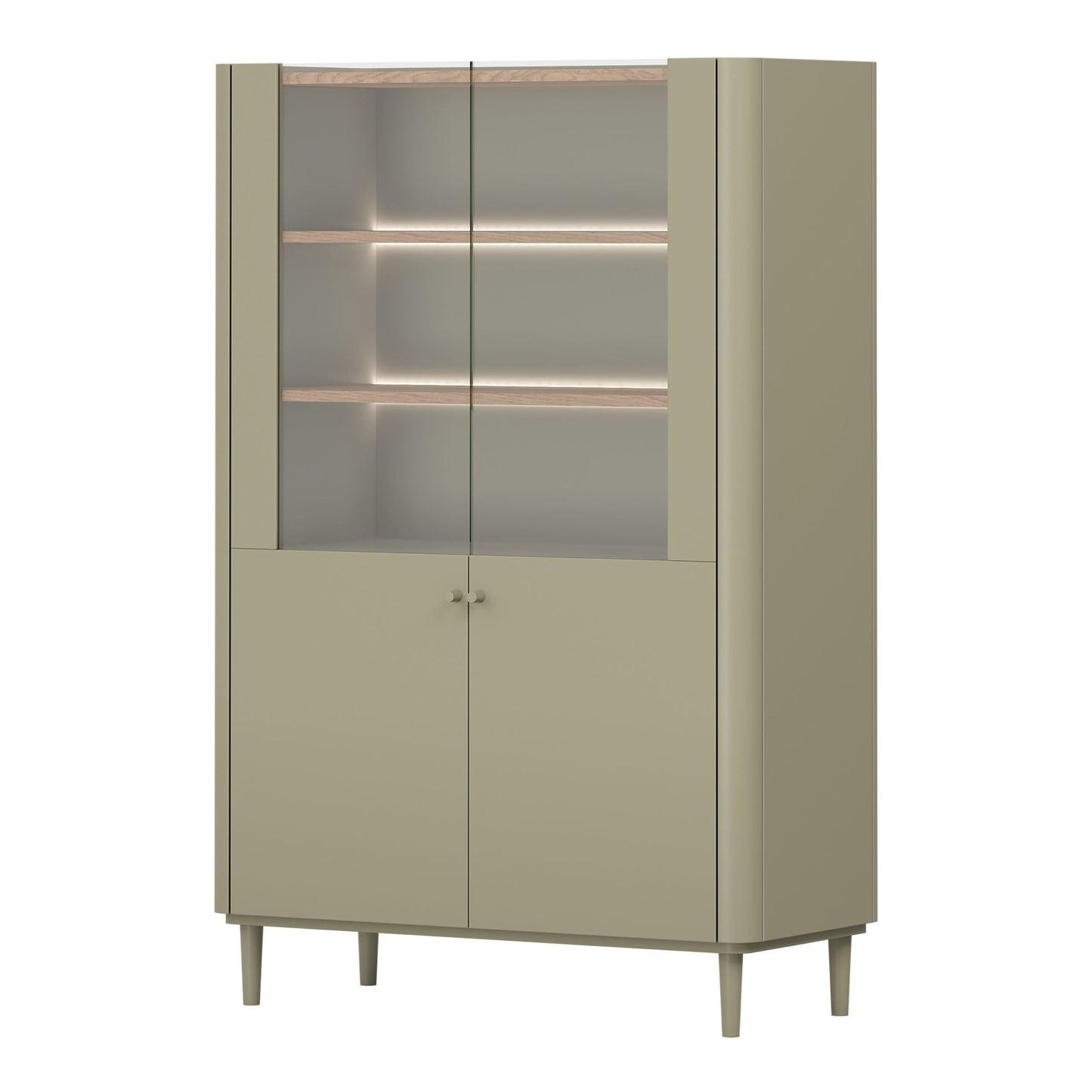 Vitrīna Elva 100/150/48 cm Eikalipts / Baltijas kāpu ozols - N1 Home